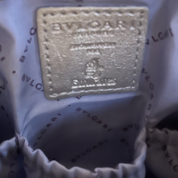 BVLGARI travel cosmetic bag silver NWOT designer case small size - Picture 7 of 11